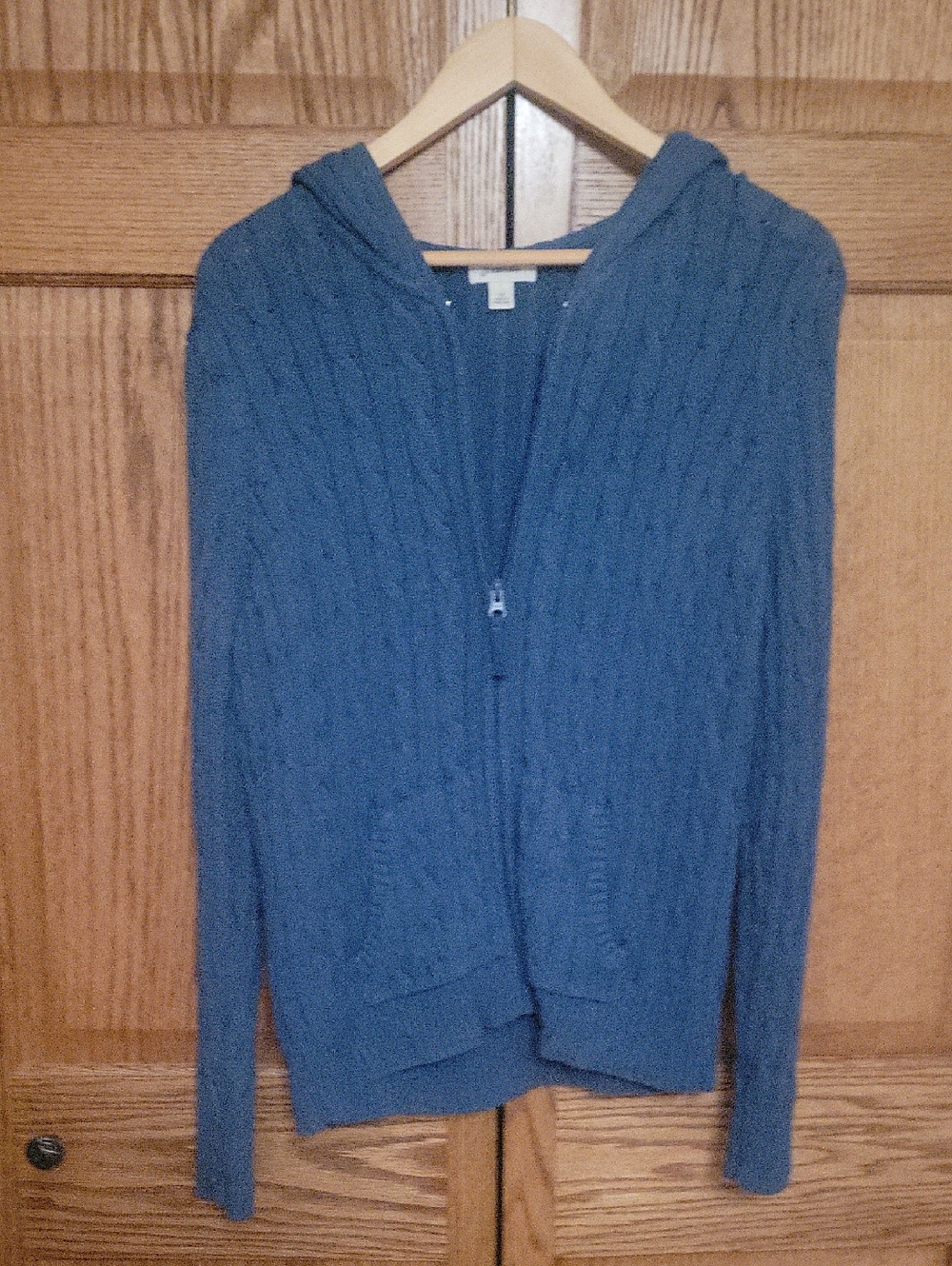 St. John's Bay Cable-Knit Zip Hoodie - Blue